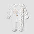 Juniors Cotton Round Neck Long Sleeves Sleepsuit with Floral Print - White / 9-12 mths