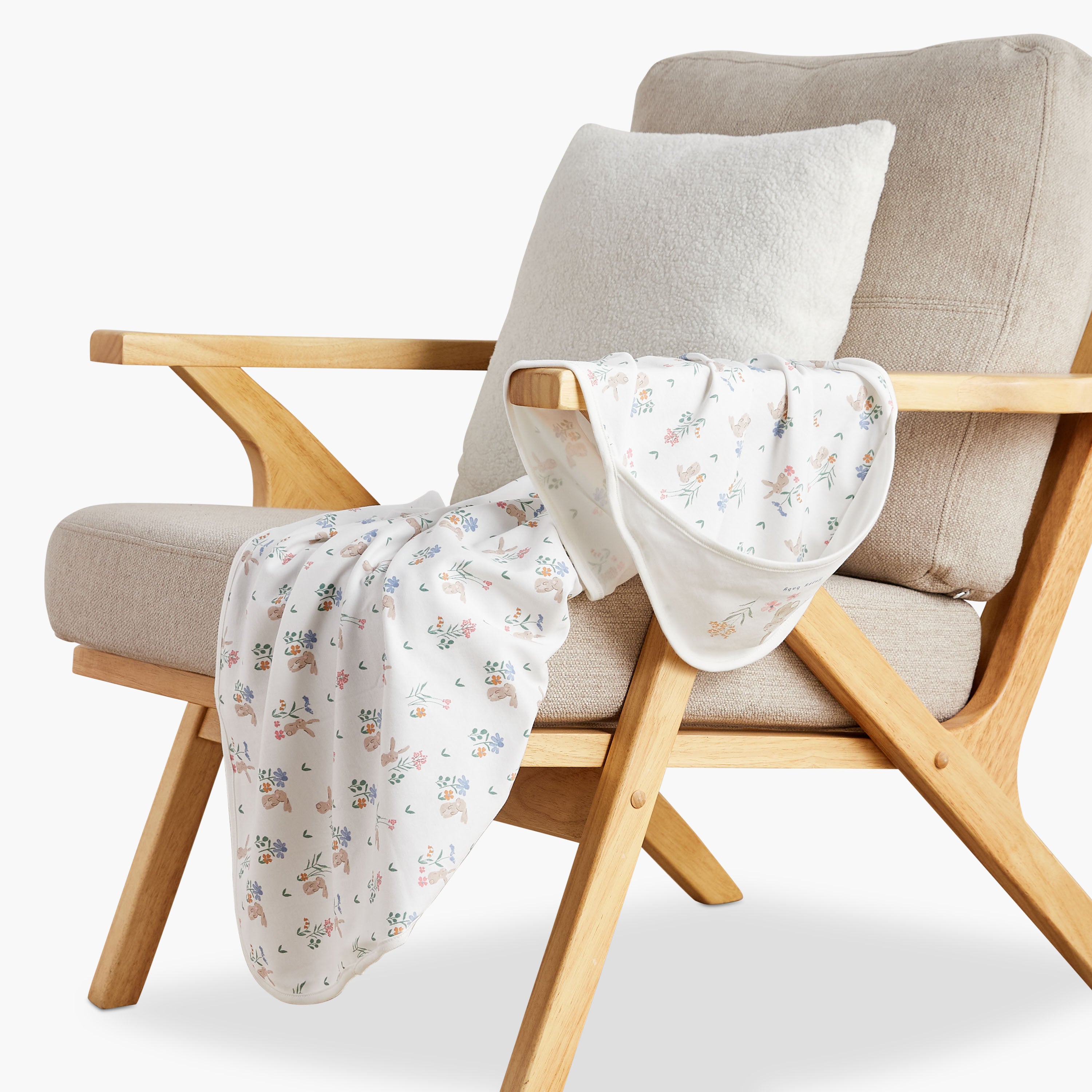 Juniors Floral Print Receiving Blanket