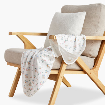 Juniors Floral Print Receiving Blanket