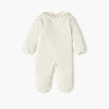 Giggles Embroidered Closed Feet Sleepsuit with Long Sleeves