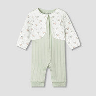 Juniors Cotton Round Neck Long Sleeves Sleepsuit with Floral Print-undefined-image-1