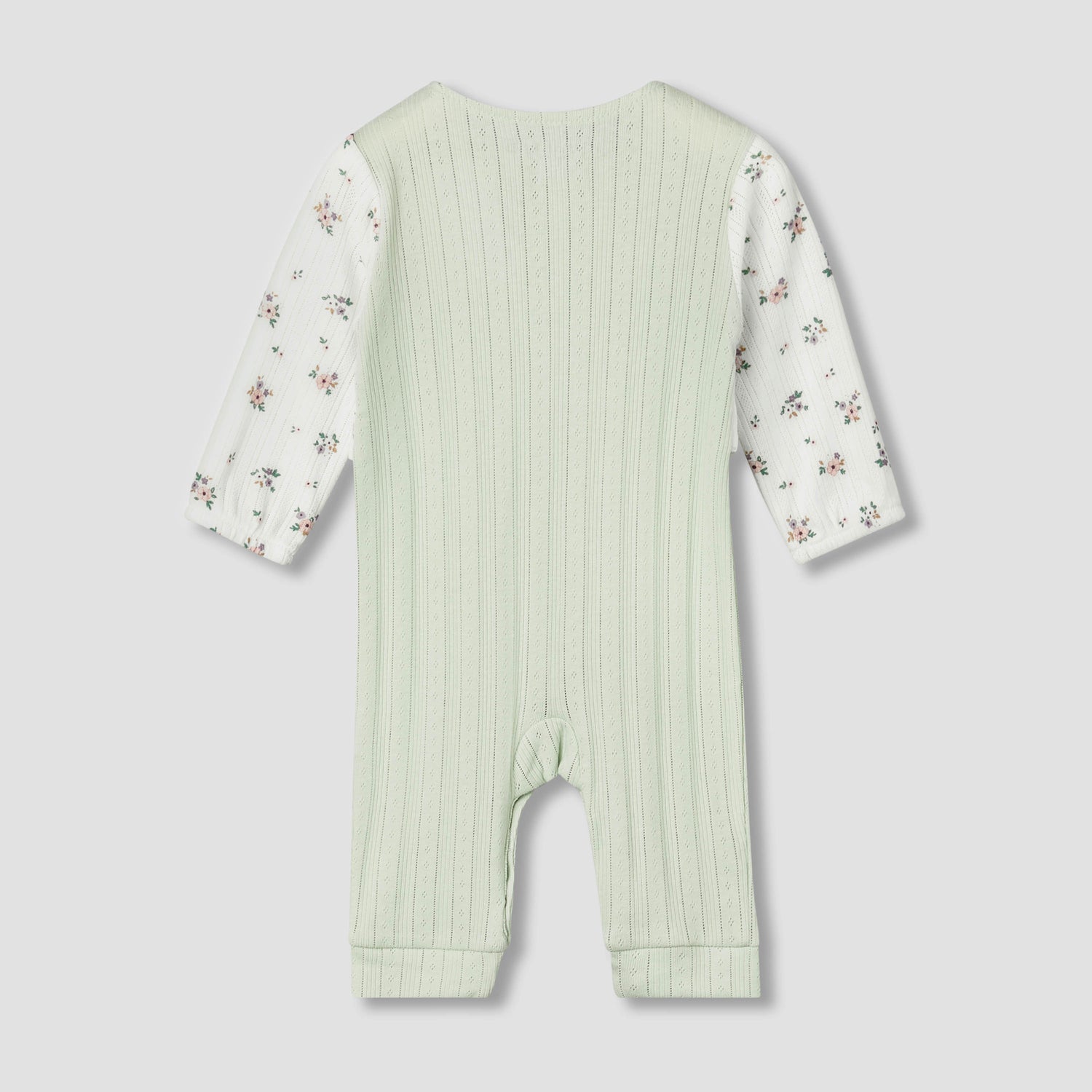 Juniors Cotton Round Neck Long Sleeves Sleepsuit with Floral Print