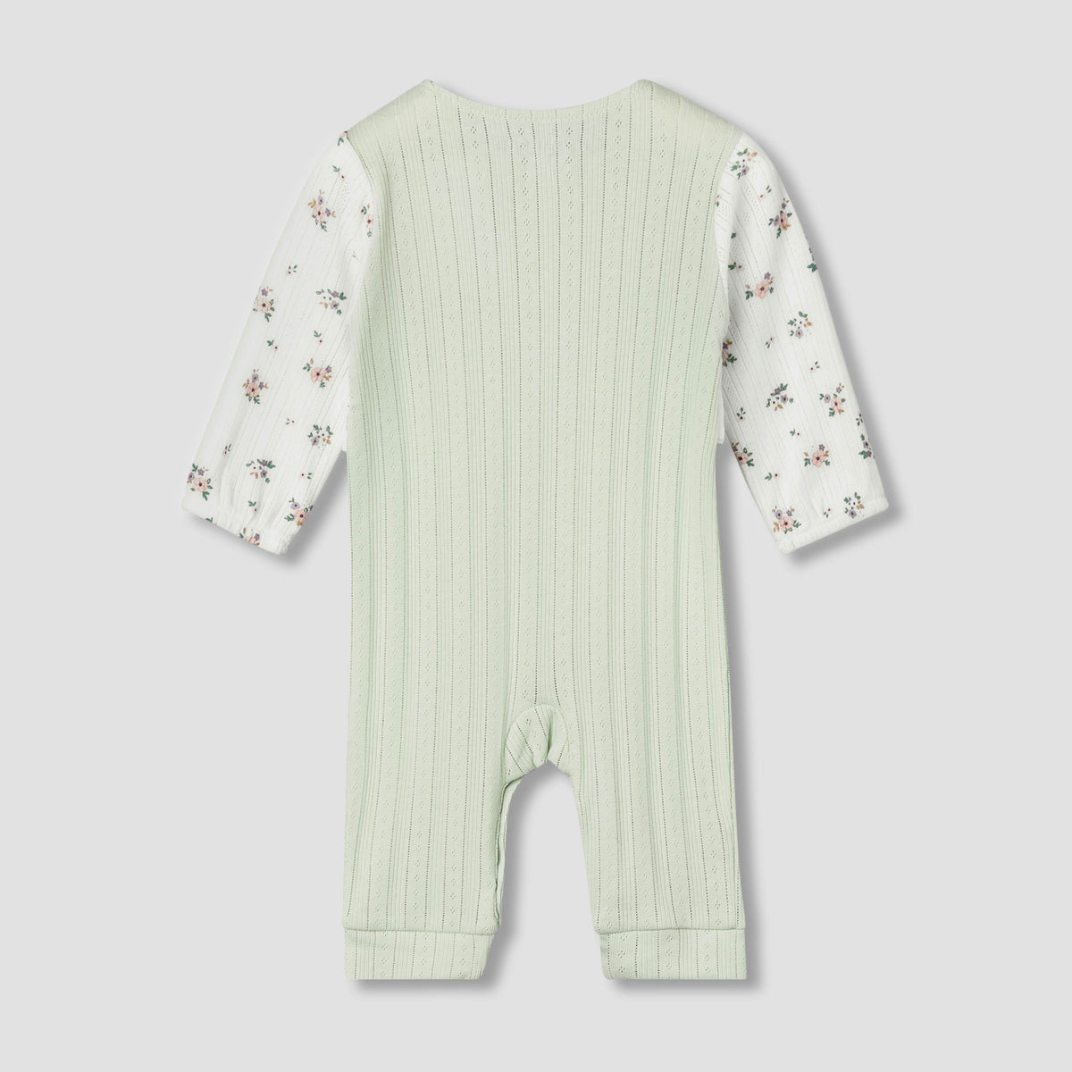 Juniors Cotton Round Neck Long Sleeves Sleepsuit with Floral Print