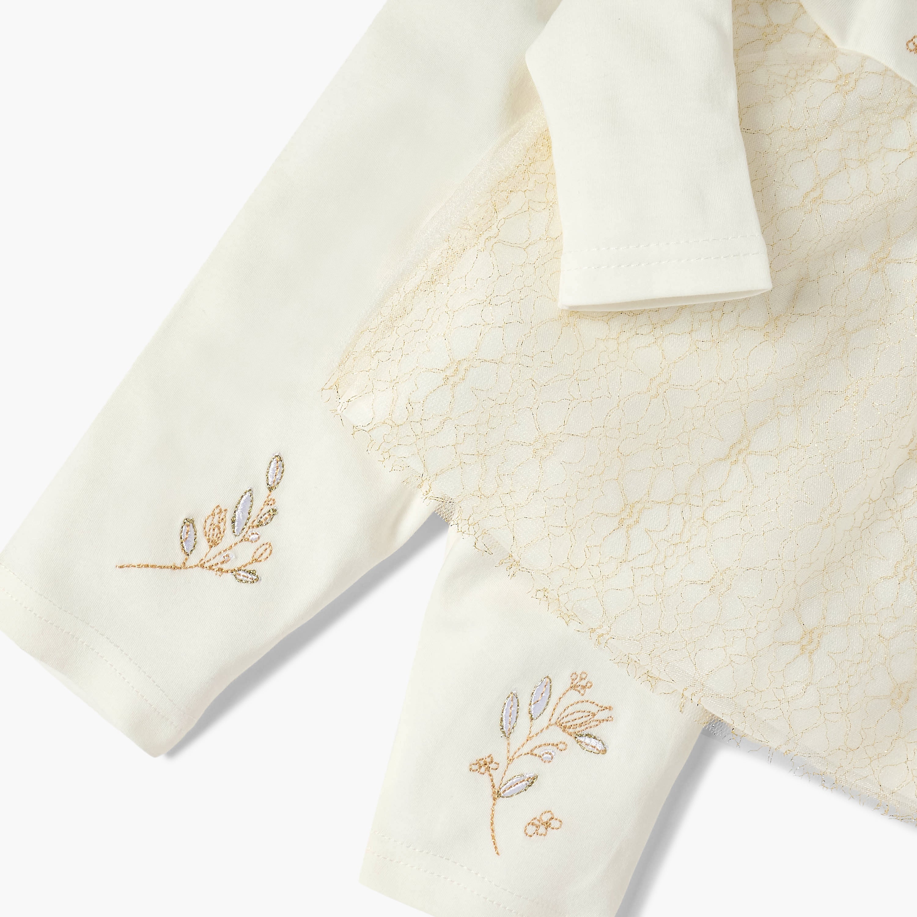 Giggles Embroidered Long Sleeves T-shirt and Pyjama Set