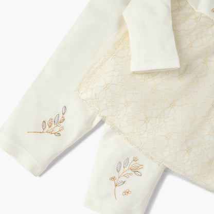 Giggles Embroidered Long Sleeves T-shirt and Pyjama Set