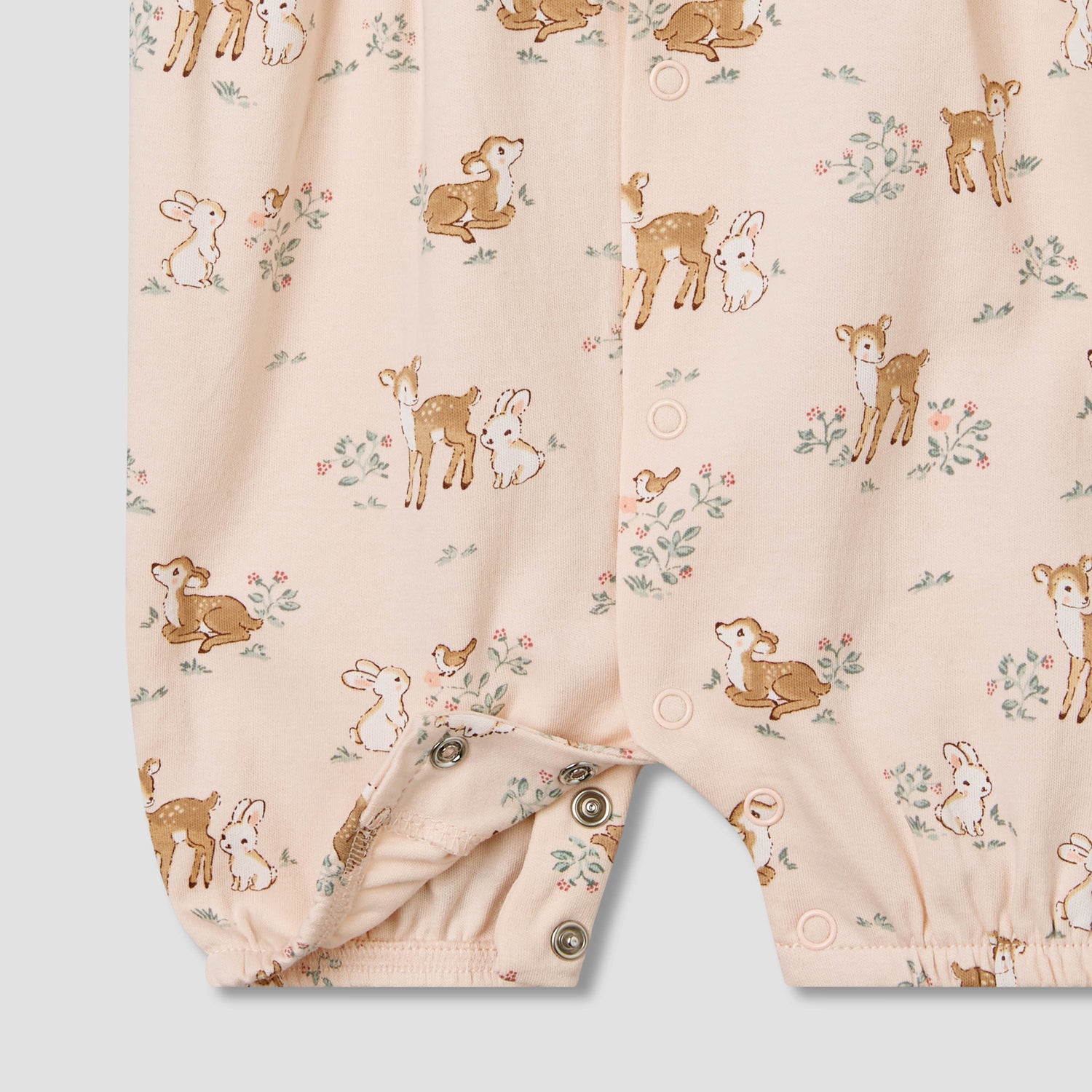 Juniors Cotton Short Sleeves Romper with Deer Print