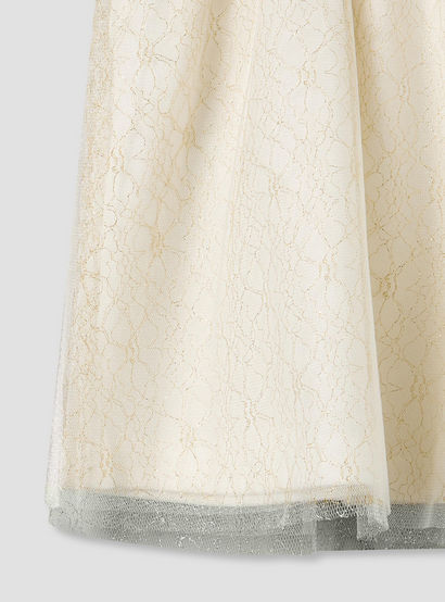Giggles Peter Pan Collar Short Sleeves Knee Length A-line Dress with Floral Embroidary-baby-girls-clothing-dressesandjumpsuits-image-4