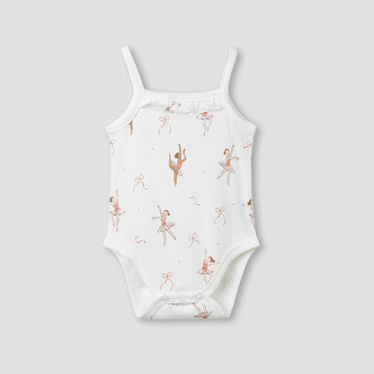 Juniors Ballerina Print Sleeveless Bodysuit - Set of 2