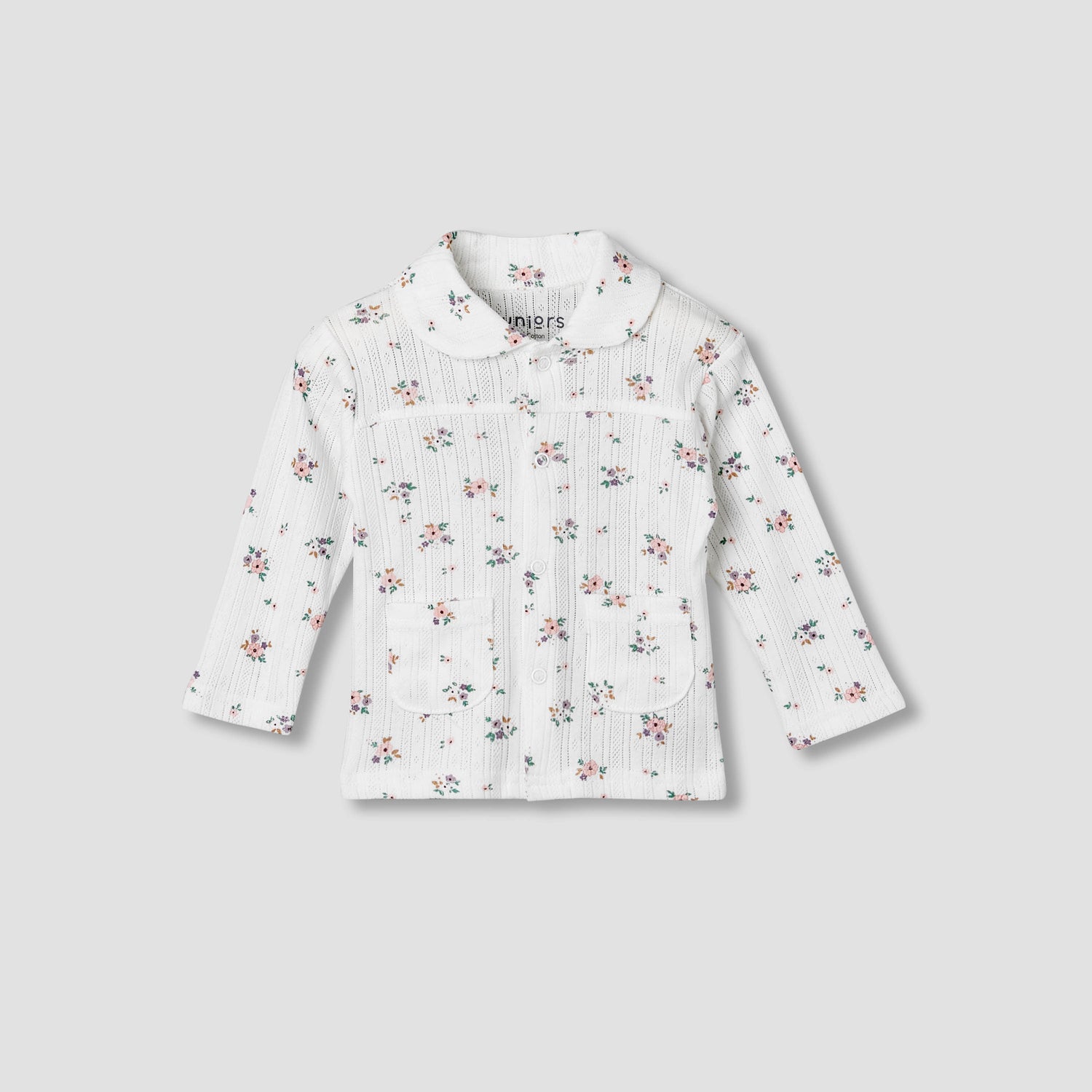 Juniors Cotton Long Sleeves Pyjama Set with Floral Print
