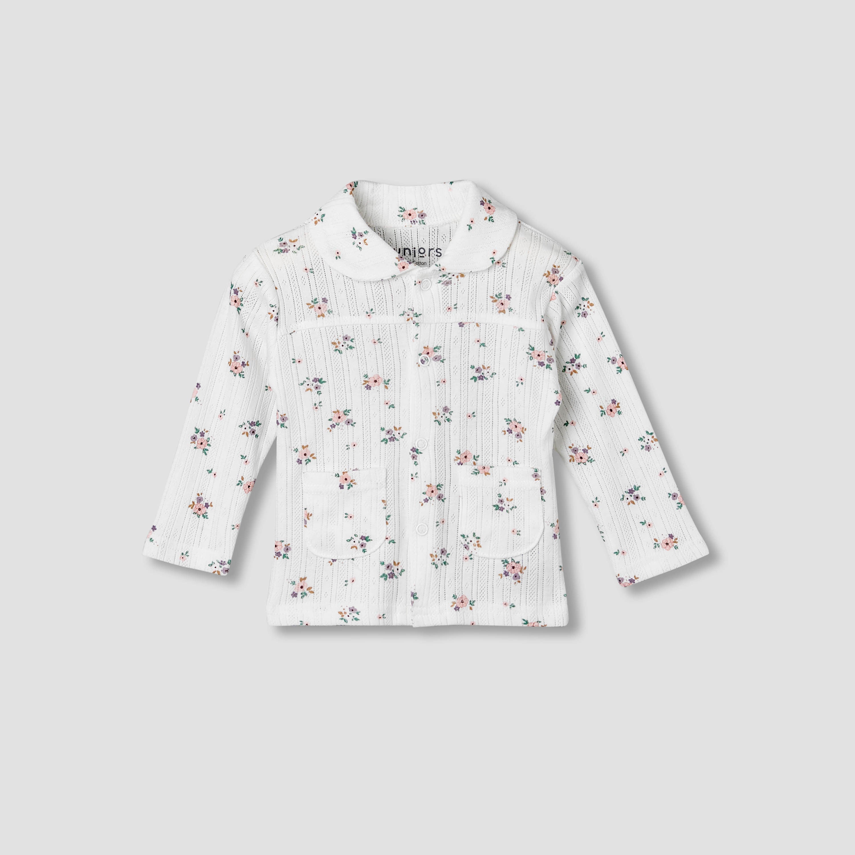 Juniors Cotton Long Sleeves Pyjama Set with Floral Print