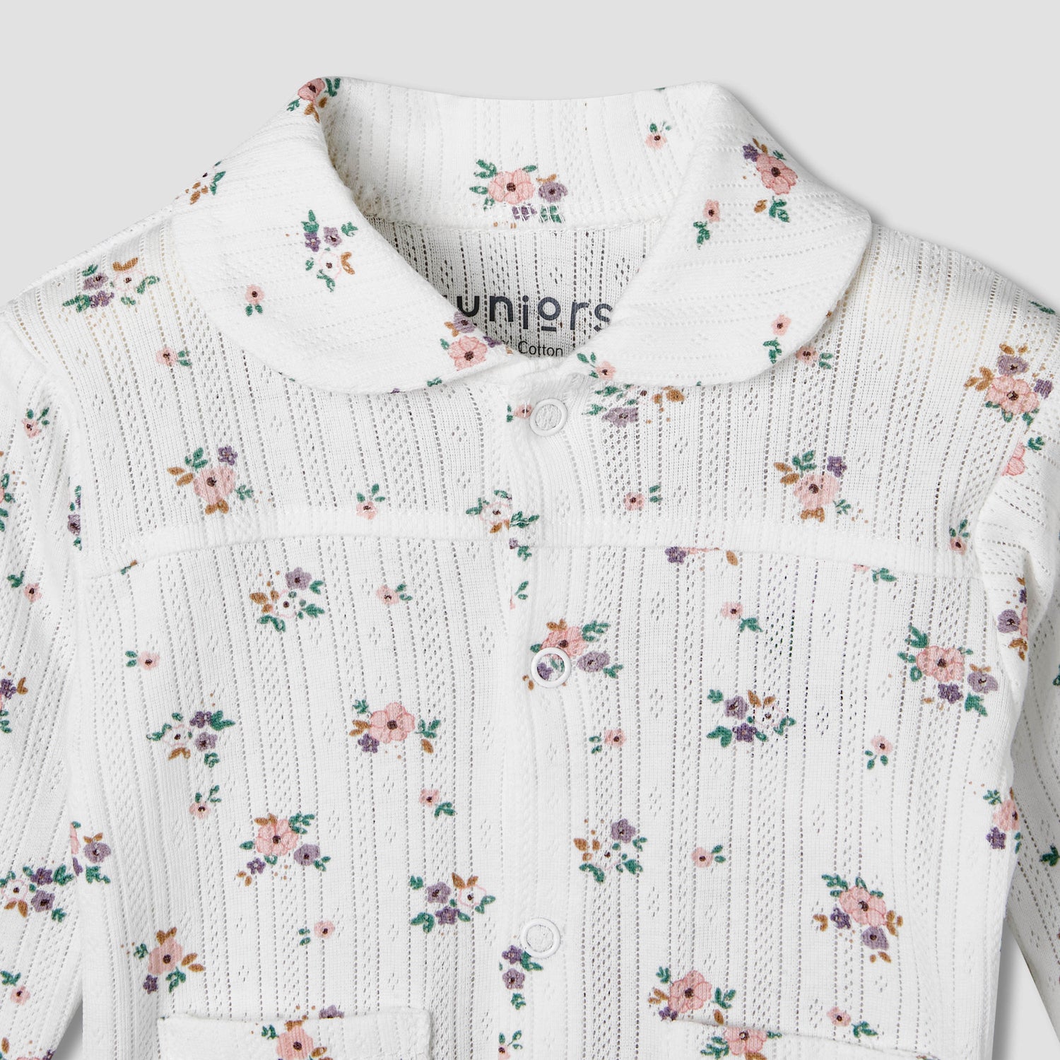 Juniors Cotton Long Sleeves Pyjama Set with Floral Print