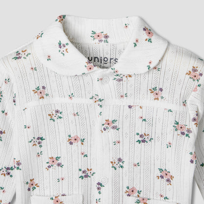 Juniors Cotton Long Sleeves Pyjama Set with Floral Print