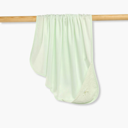 Giggles Receiving Blanket with Hood - Green / 0-6 mths