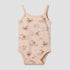 Juniors Cotton Strappy Bodysuit with Animal Print - Pink / 12-18 mths