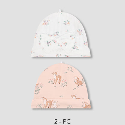 Pack of 2 Juniors Cap with Floral Print