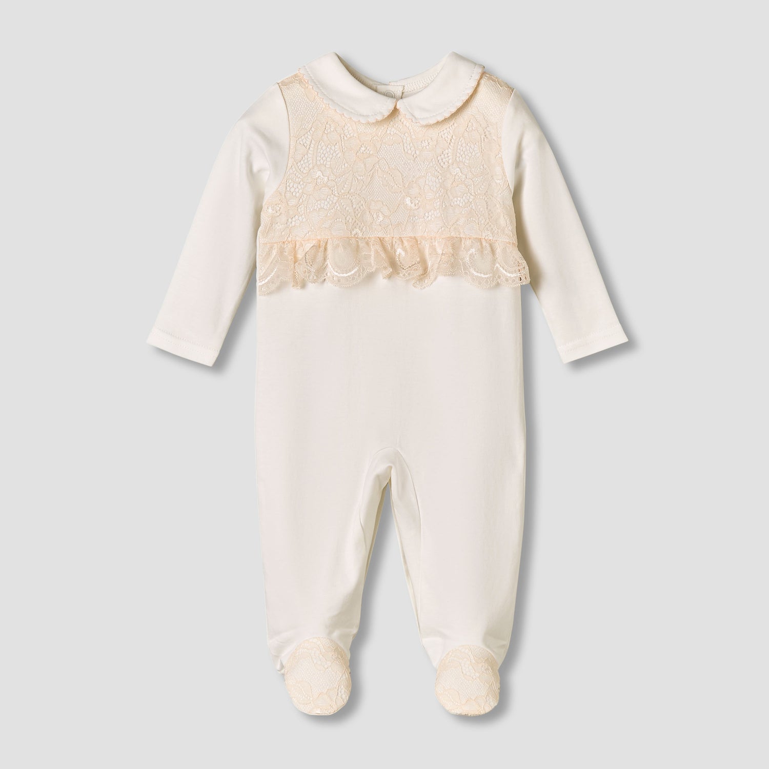 Giggles Cotton Collared Long Sleeves Sleepsuit with Snap Button Closure - Pink / 9-12 mths