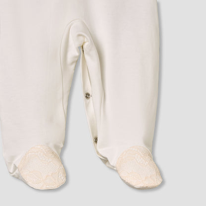 Giggles Cotton Collared Long Sleeves Sleepsuit with Snap Button Closure