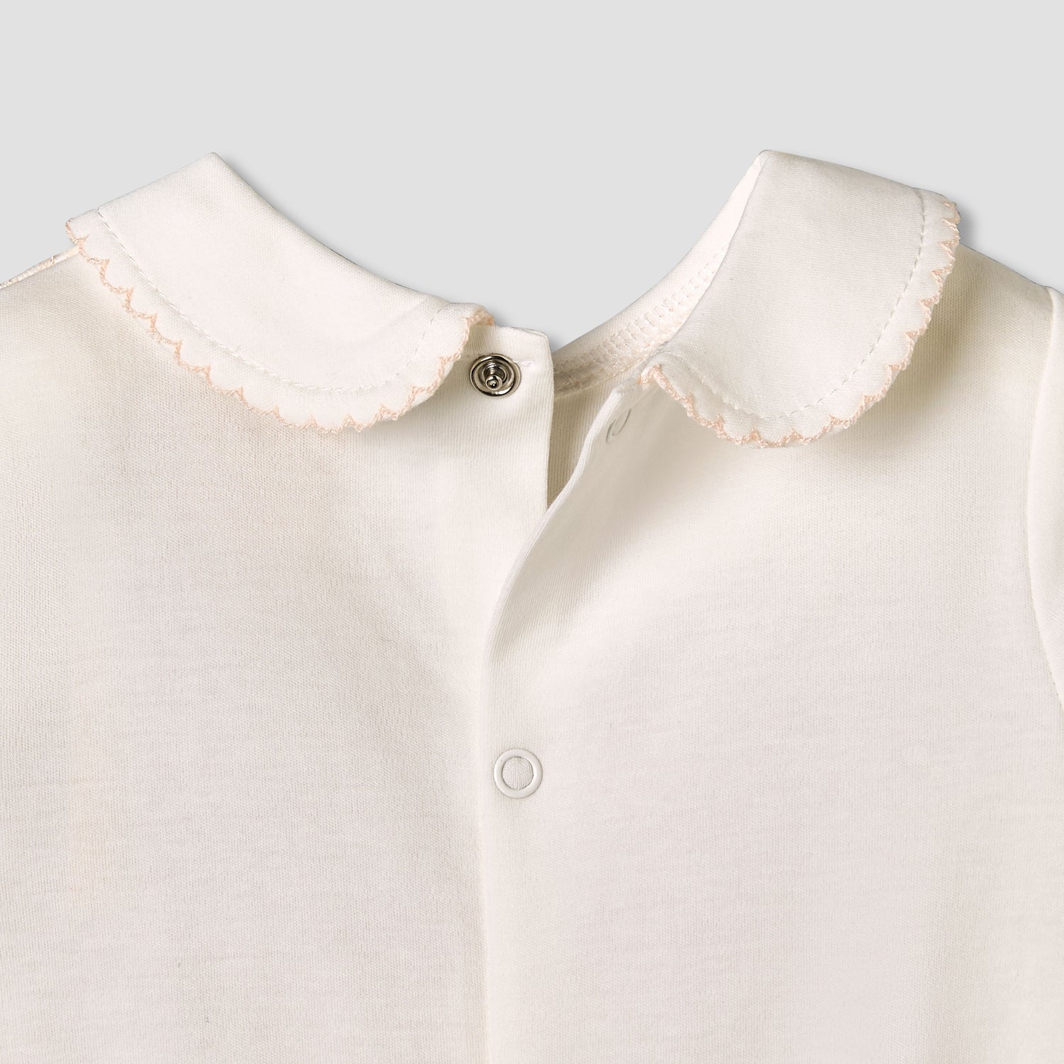 Giggles Cotton Collared Long Sleeves Sleepsuit with Snap Button Closure