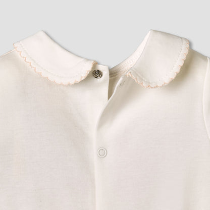 Giggles Cotton Collared Long Sleeves Sleepsuit with Snap Button Closure