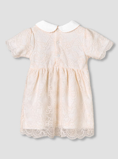 Giggles Peter Pan Collar Short Sleeves A-Line Dress with Lace Detail-baby-girls-clothing-dressesandjumpsuits-image-3