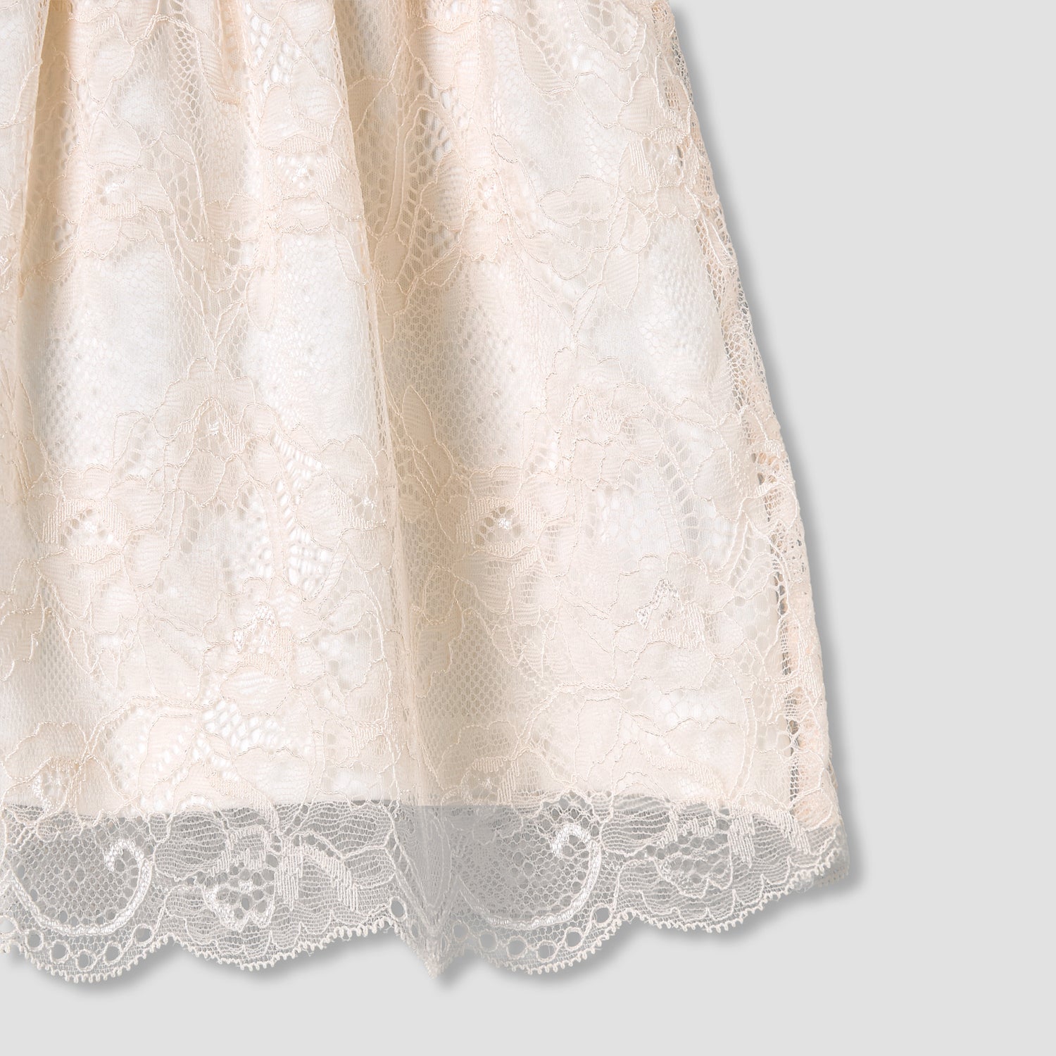 Giggles Peter Pan Collar Short Sleeves A-Line Dress with Lace Detail