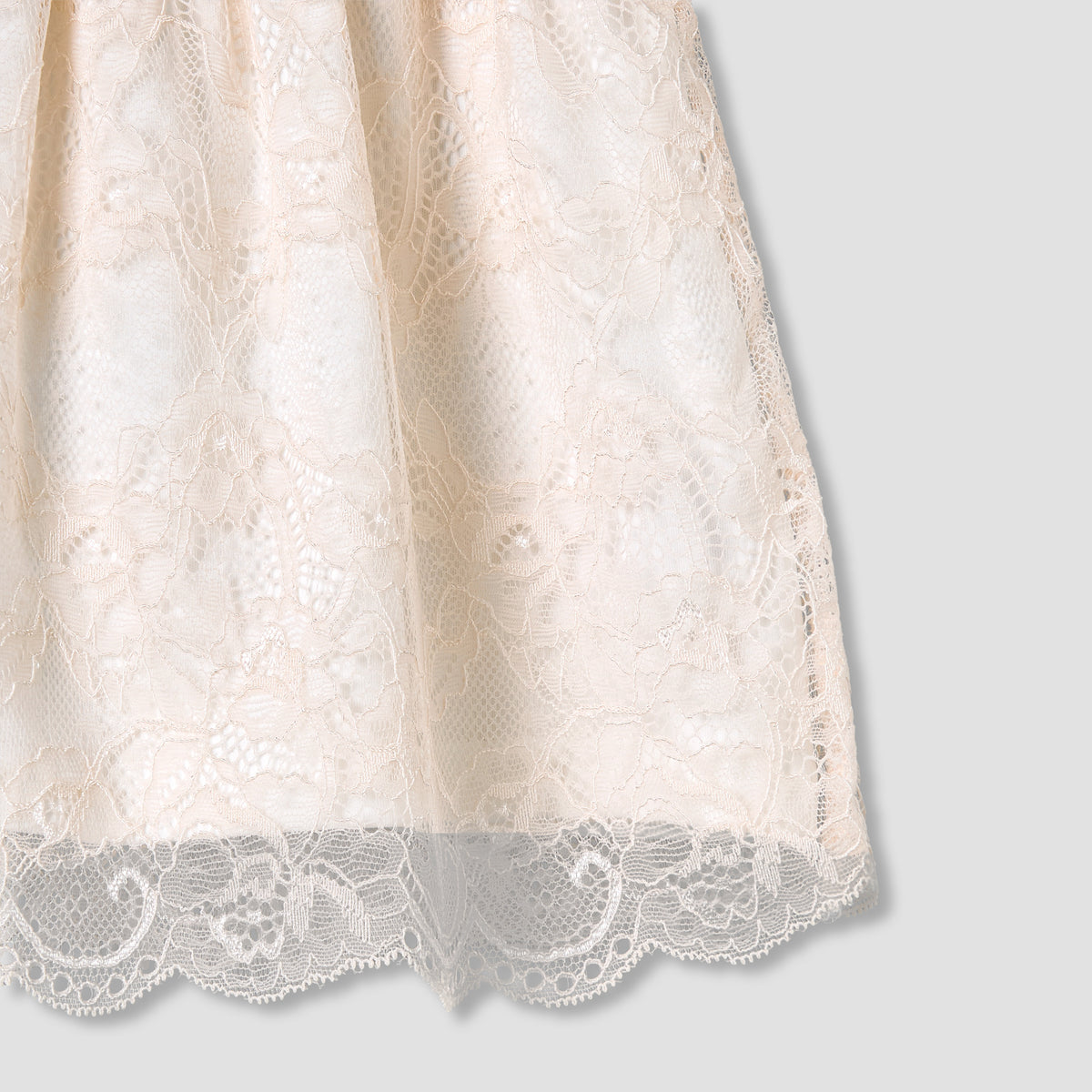 Giggles Peter Pan Collar Short Sleeves A-Line Dress with Lace Detail