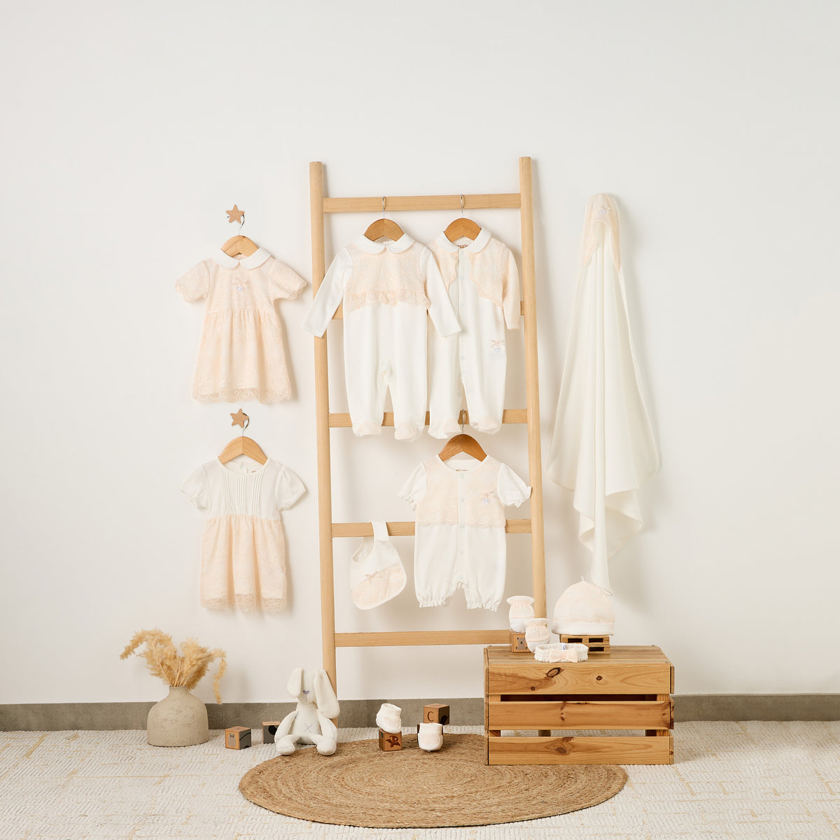 Giggles Peter Pan Collar Short Sleeves A-Line Dress with Lace Detail