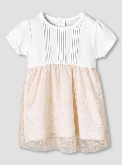 Giggles Round Neck Short Sleeves A-Line Dress with Lace Detail-baby-girls-clothing-dressesandjumpsuits-image-2
