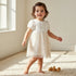 Giggles Round Neck Short Sleeves A-Line Dress with Lace Detail - Pink / 12-18 mths