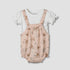 Juniors Short Sleeves T-shirt and Dungaree Set with Print - Pink / 12-18 mths