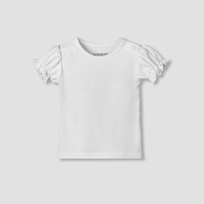 Juniors Short Sleeves T-shirt and Dungaree Set with Print