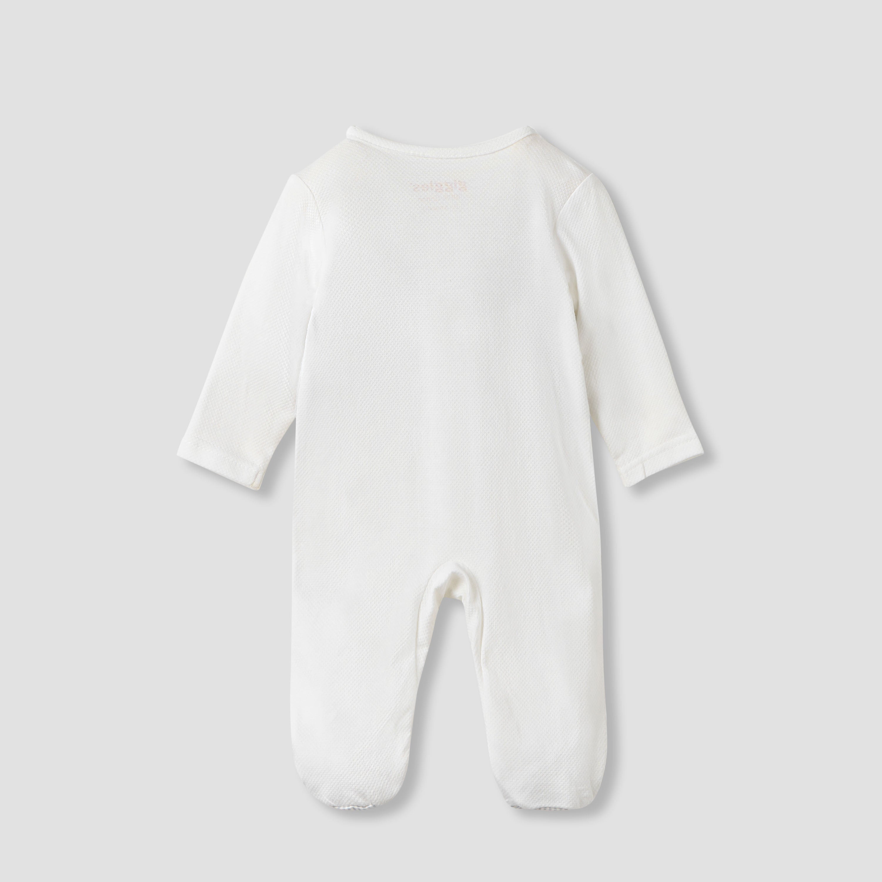 Giggles Bow Detail Sleepsuit with Long Sleeves
