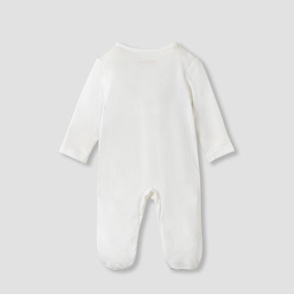 Giggles Bow Detail Sleepsuit with Long Sleeves