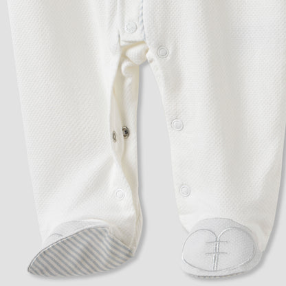 Giggles Bow Detail Sleepsuit with Long Sleeves