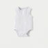 Giggles Textured Sleeveless Bodysuit with Button Closure - White / 12-18 mths