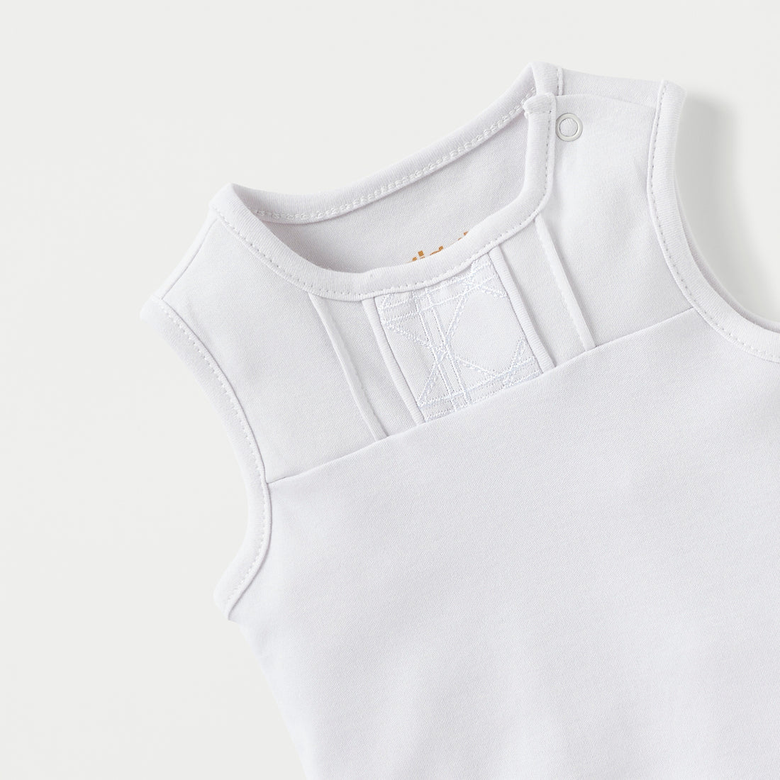 Giggles Textured Sleeveless Bodysuit with Button Closure