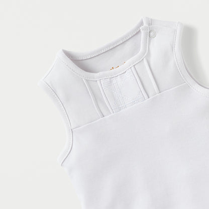 Giggles Textured Sleeveless Bodysuit with Button Closure