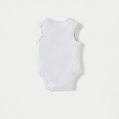 Giggles Textured Sleeveless Bodysuit with Button Closure