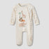 Juniors Cotton Round Neck Long Sleeves Sleepsuit with Snap Button Closure - White / 9-12 mths