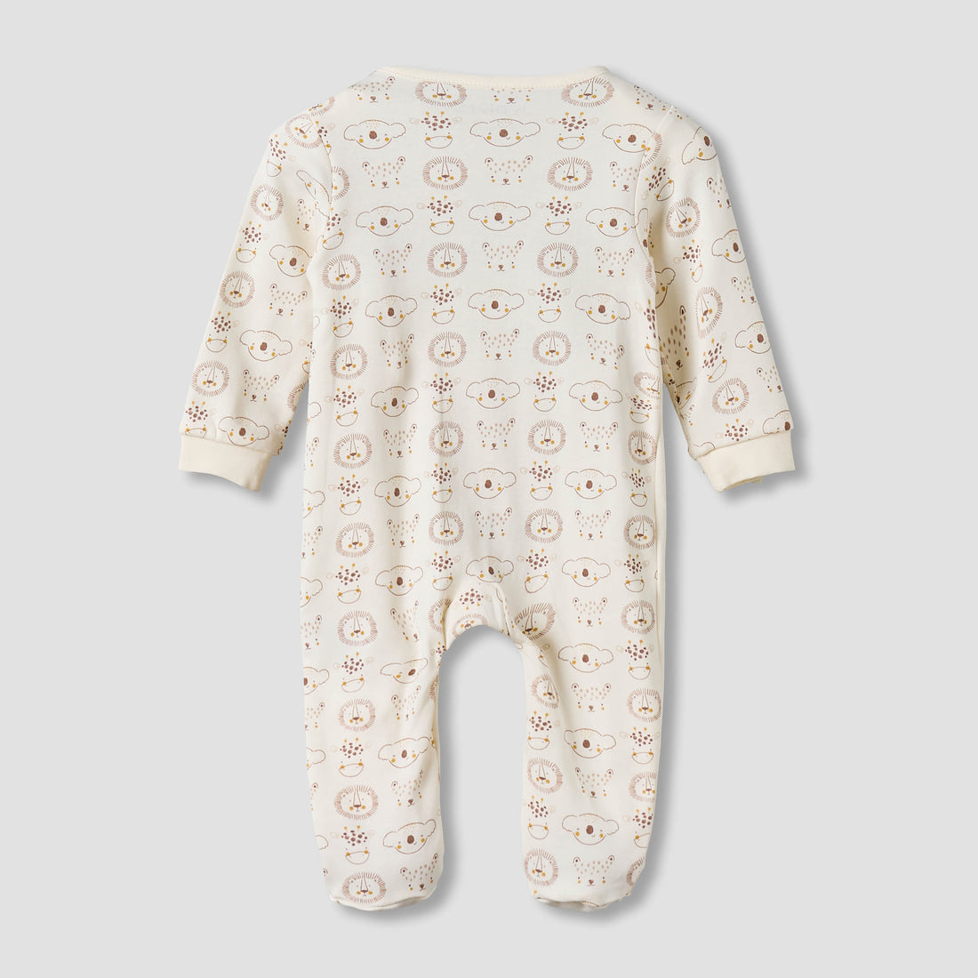 Juniors Cotton Round Neck Long Sleeves Sleepsuit with Snap Button Closure