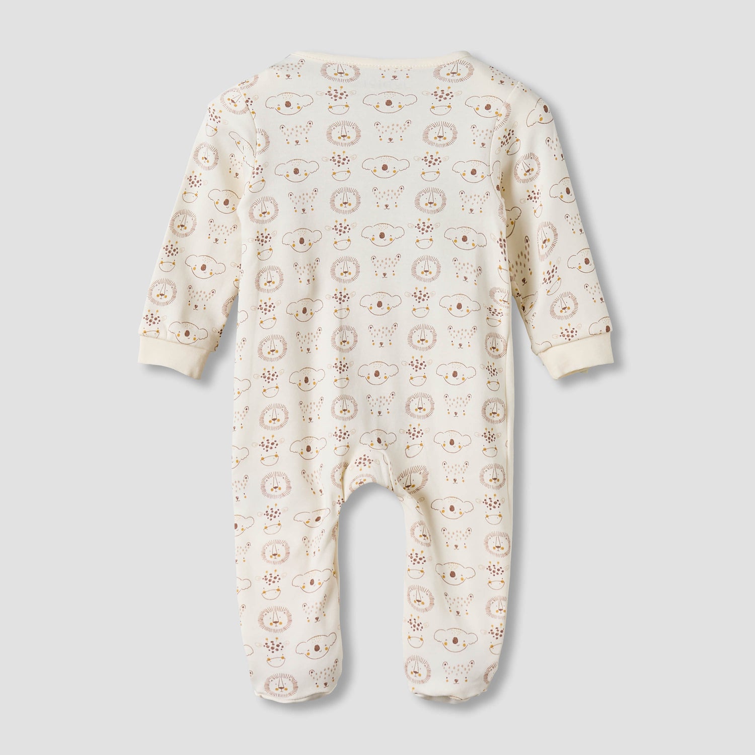Juniors Cotton Round Neck Long Sleeves Sleepsuit with Snap Button Closure