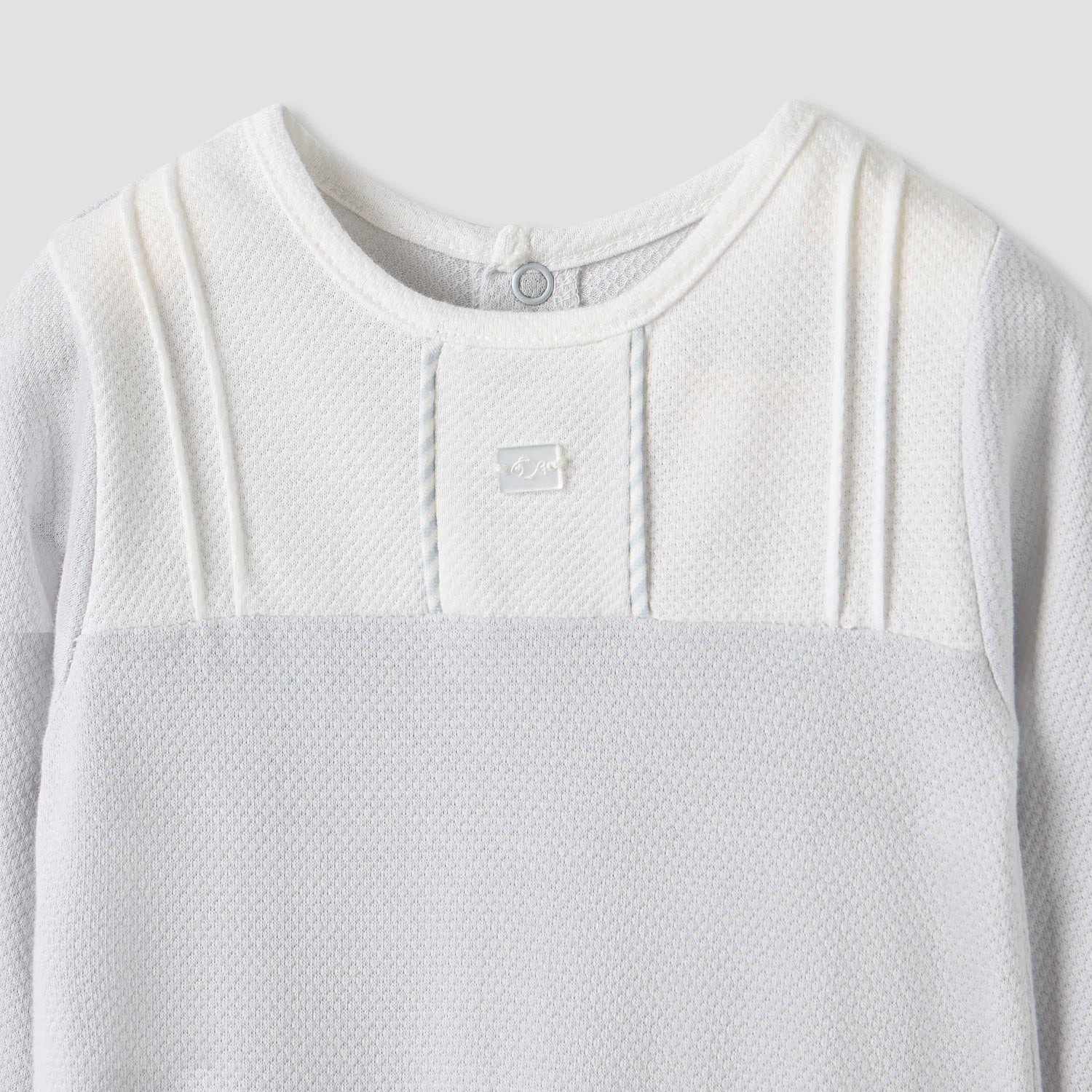 Giggles Textured Sleepsuit with Long Sleeves and Pockets