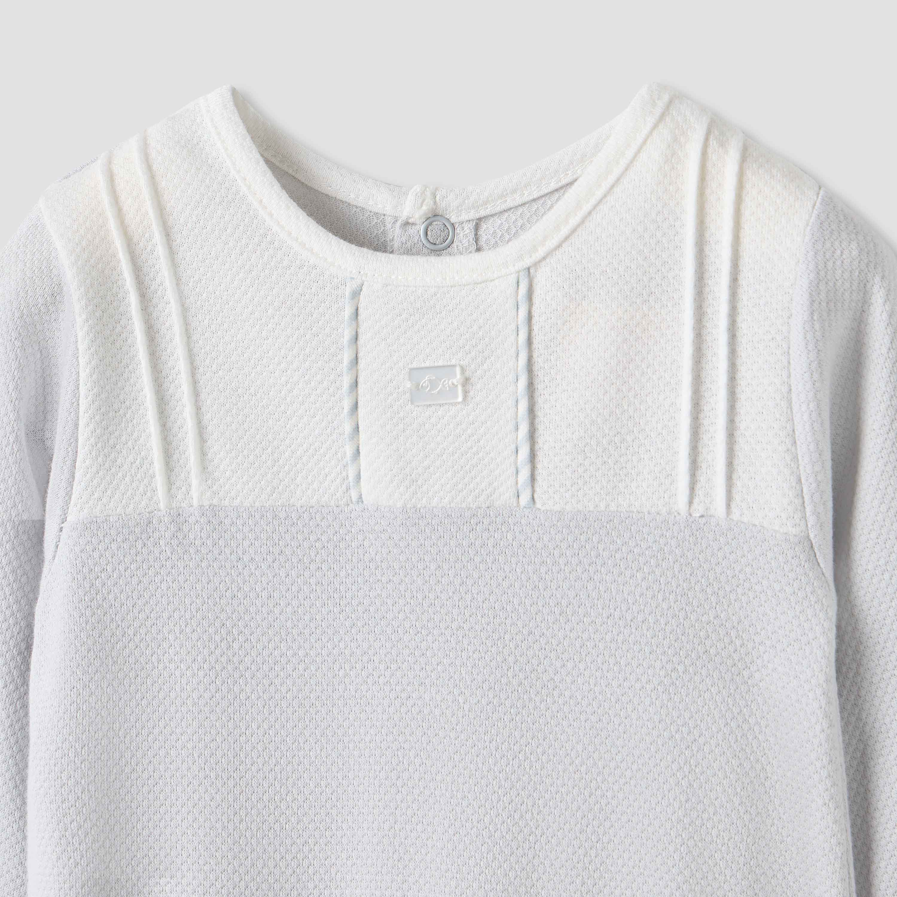 Giggles Textured Sleepsuit with Long Sleeves and Pockets