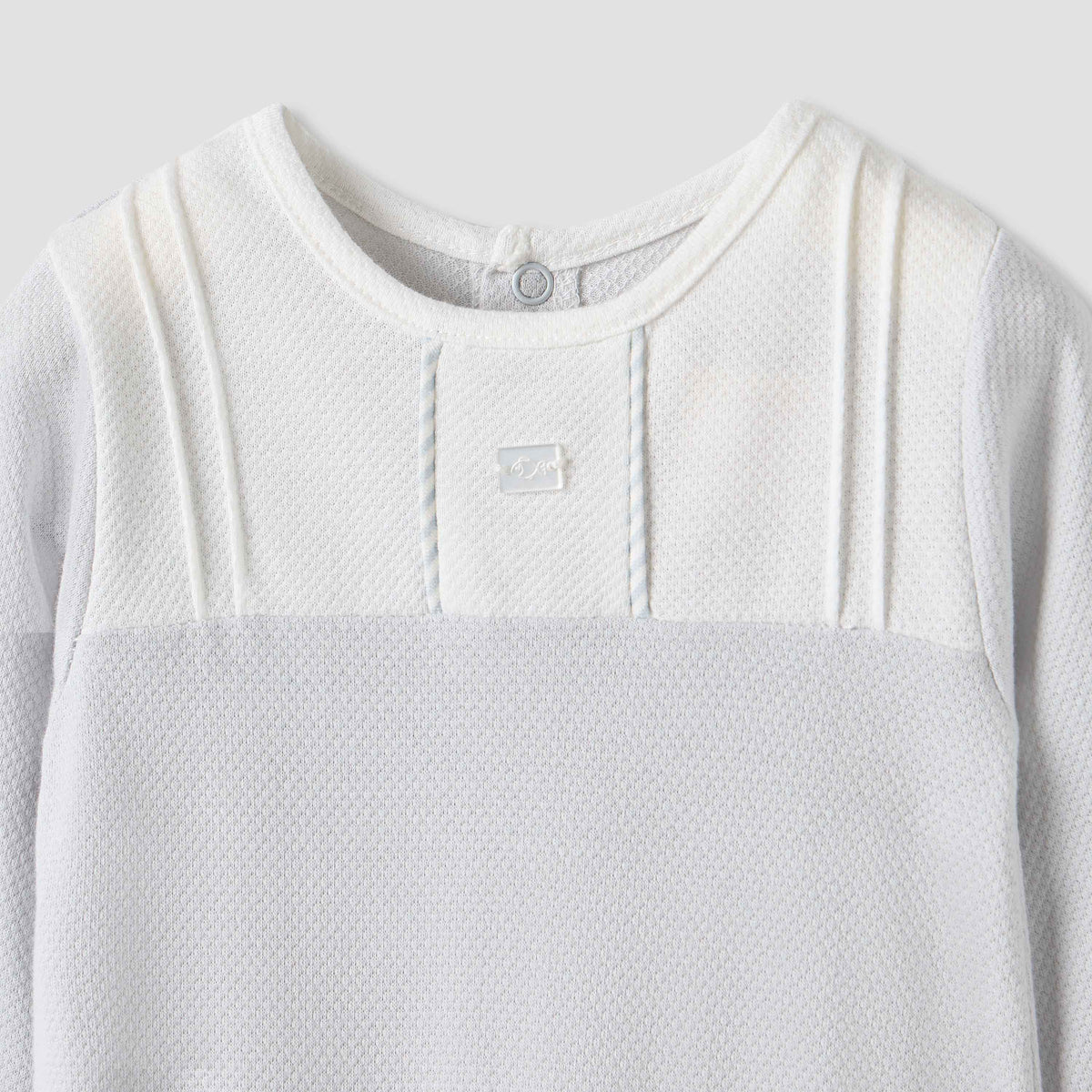 Giggles Textured Sleepsuit with Long Sleeves and Pockets