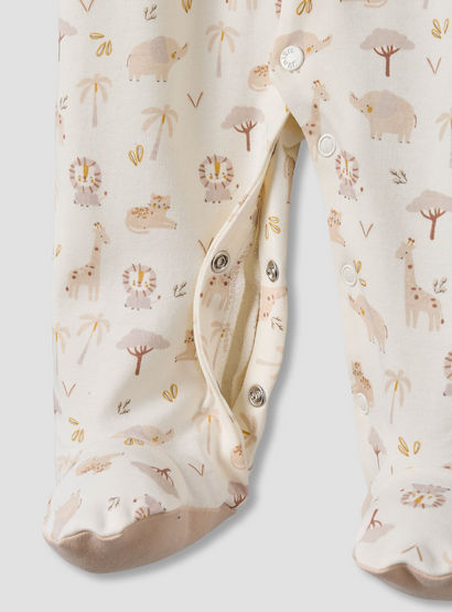 Juniors Cotton Round Neck Long Sleeves Sleepsuit with Safari Print-baby-boys-clothing-nightwear-sleepsuits-image-5