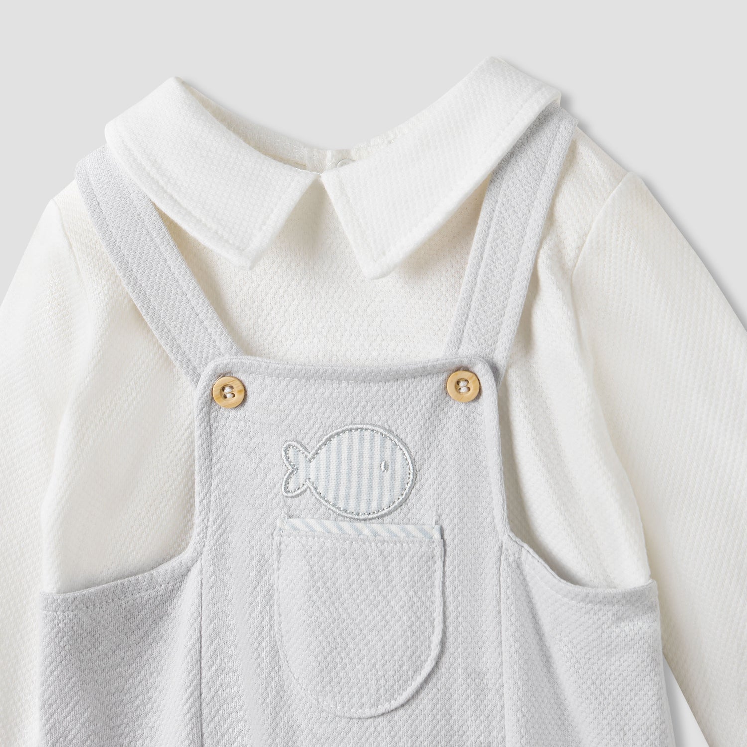 Giggles Collared Sleepsuit with Long Sleeves