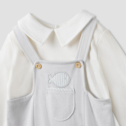 Giggles Collared Sleepsuit with Long Sleeves
