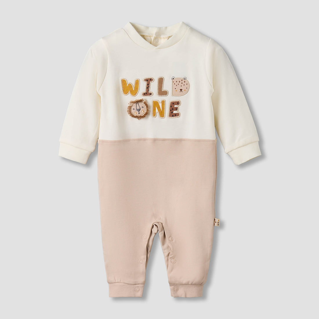Juniors Cotton Collared Long Sleeves Sleepsuit with Snap Button Closure