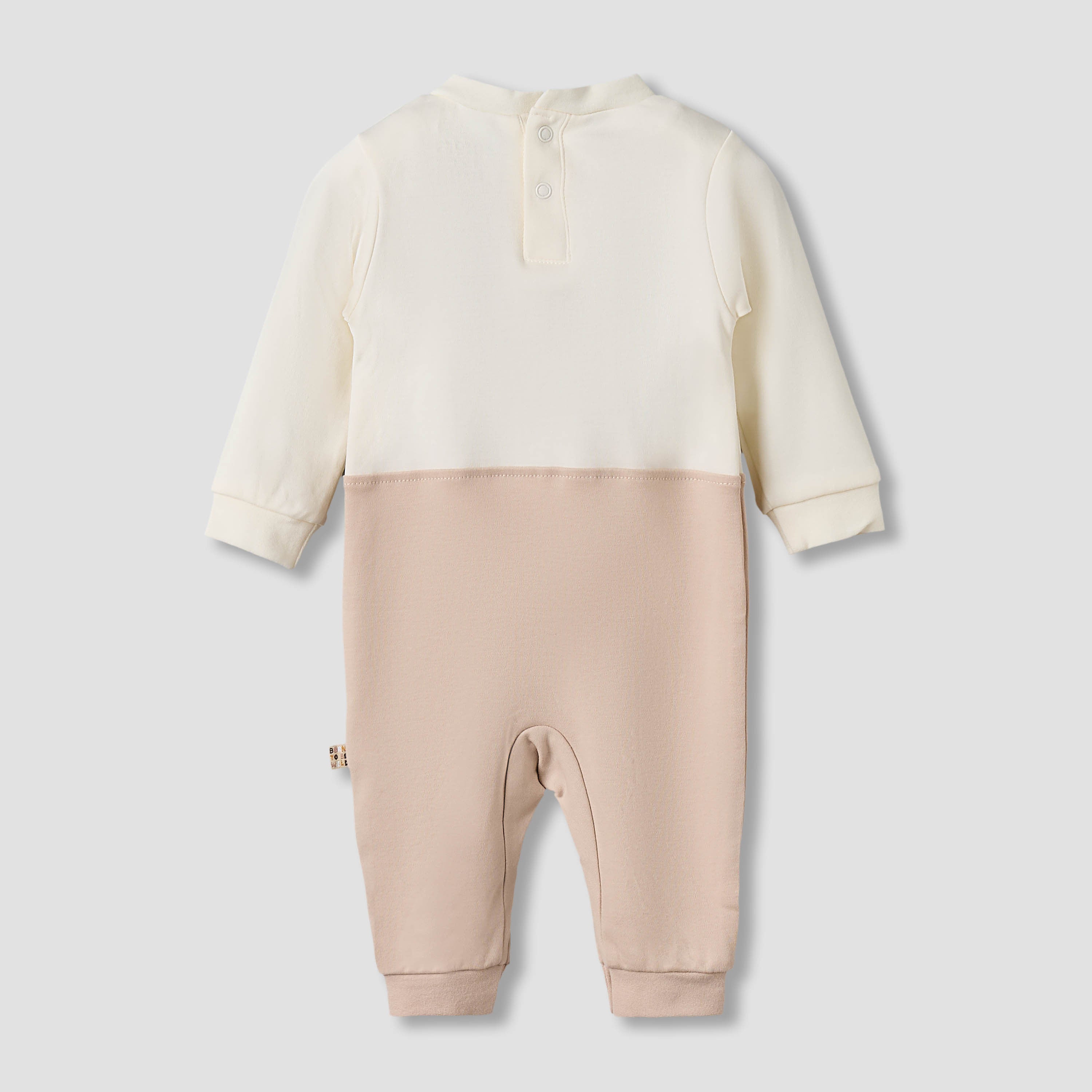 Juniors Cotton Collared Long Sleeves Sleepsuit with Snap Button Closure