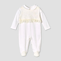 Giggles Peter Pan Collar Long Sleeves Sleepsuit with Lace Detail-undefined-image-1